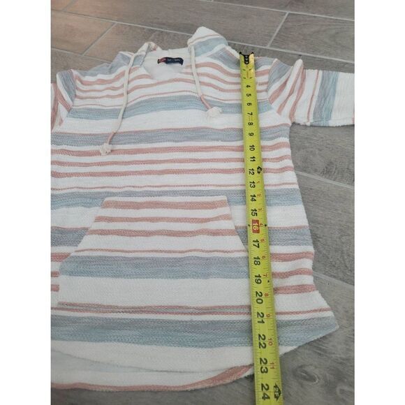 Indigo Poppy Soft Stripe Hoodie with Kangaroo Pockets Size Medium - Picture 2 of 6